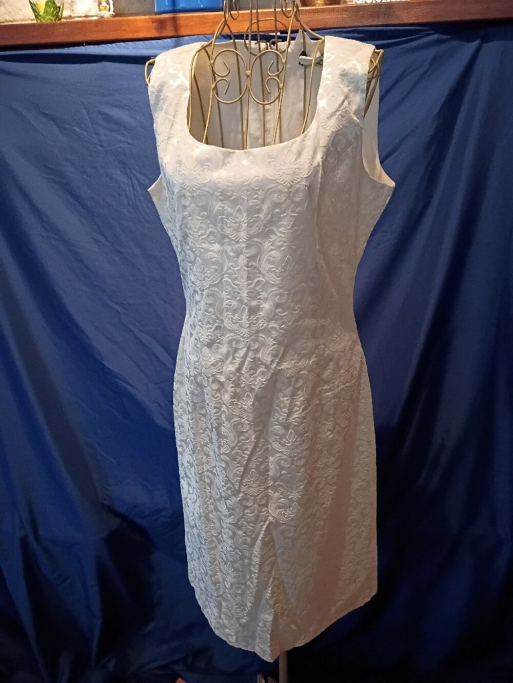 Vintage Jolibel white on white brocade dress Size 8